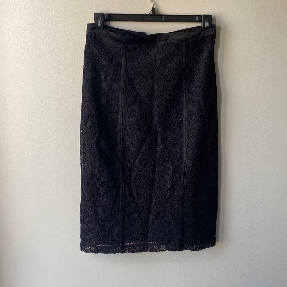 Size 4 skirt Black lace with ribbon accent